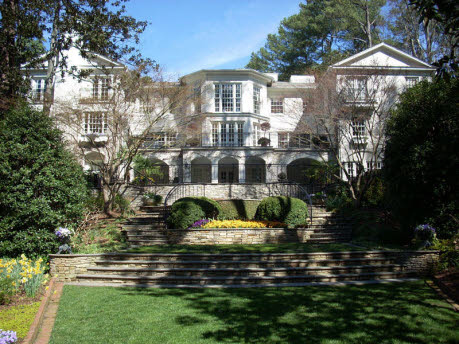 Arthur_Blank_Home_3239_Tuxedo_back Among the most beautiful landscape in all of Buckhead, the previous home of Arthur Blank on Tuxedo Road has sold.
