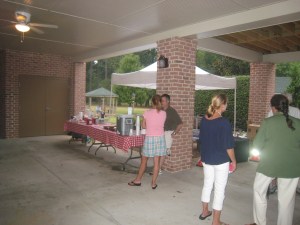 Getting ready for the Labor Day picnic at the Cochise Club in Vinings. 