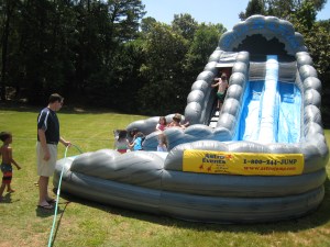 At The Cochise Club for Labor Day, we had a really fun inflatable water slide.