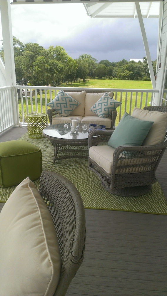 There are multiple areas for enjoying the outdoors in the Showhouse. I can't decide which one is my favorite. :)