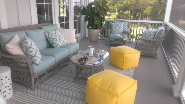 How relaxing is this! It's another outdoor living space, in a screened in environment.