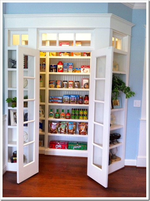 I like this one because it is so well lit! The shelves area a foot deep and I would probably use frosted glass. I love how everything is so accessible!