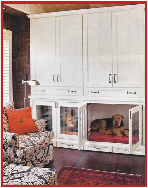 Fantastic! Built-in dog crates like these at TheEnglishRoom.biz 