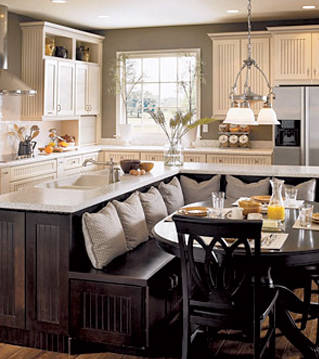 Built-in breakfast nook for seating and storage photo credit: elledecor.com