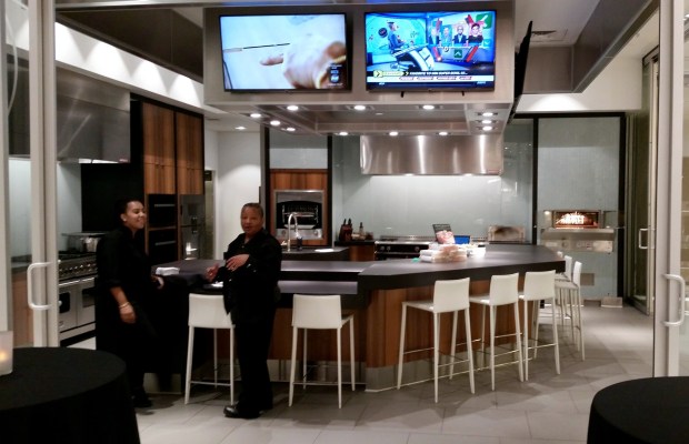 The cooking demo area with friendly, helpful staff